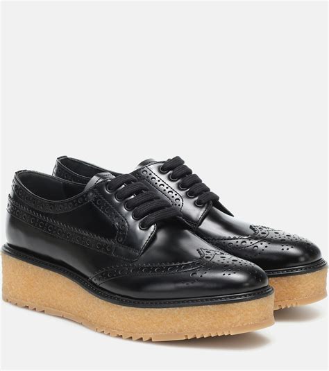 prada leather platform brogues|Prada brogues farfetch.